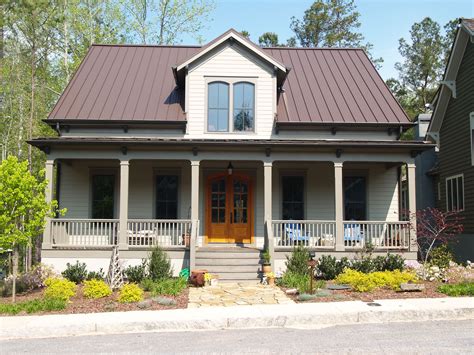 cream color houses with brown metal roofs|colors for metal roof houses.